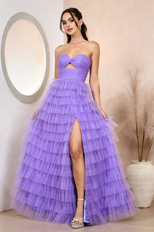 AD24-3204 TULLE TIERS LAYERS FUFFLES GOWN