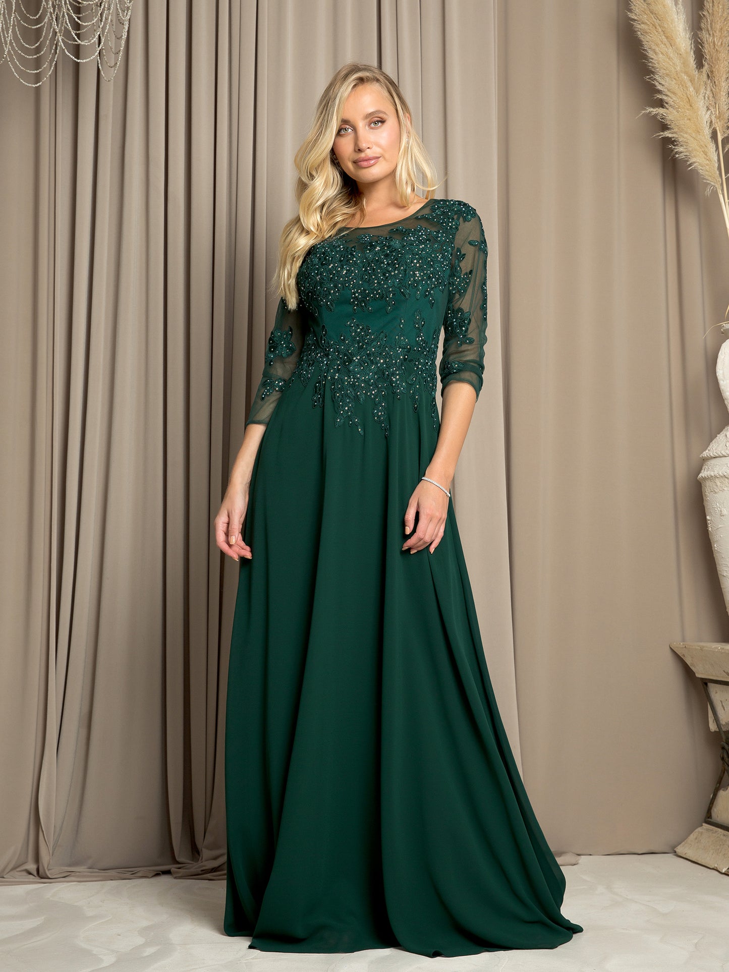 EA24-5164 Mama Long Gown With 3/4 Sleeve