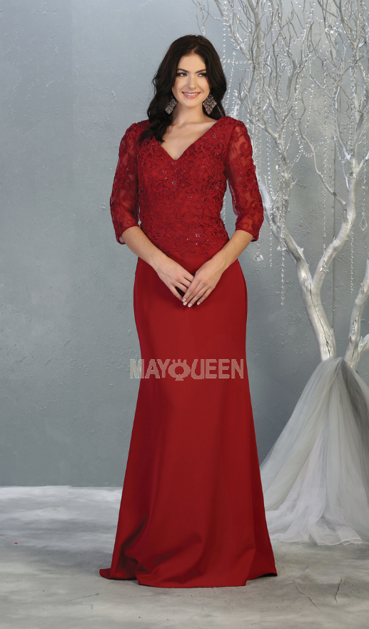 MQ24-MQ1783 LACE 3/4 SLEEVES LENGTH GOWN