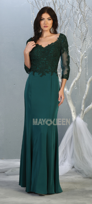 MQ24-MQ1811 LACE 3/4 SLEEVES LENGTH GOWN